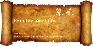 Mettler Ancilla névjegykártya